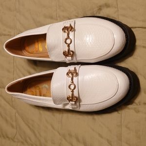Sam Edelman Circus White Snake Loafers Women's 11